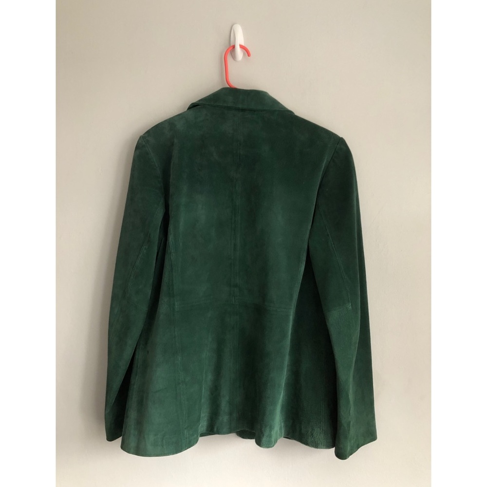 Oversized Emerald Green Leather 2 Button Blazer - Picture 8 of 8